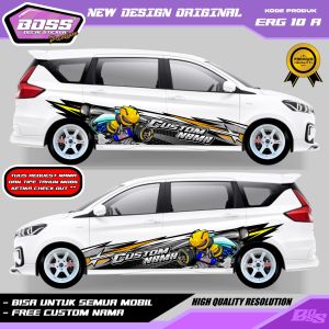ERG 10 - STIKER DECAL MOBIL ERTIGA BRIO JAZZ SEDAN CHEVROLET TERIOS FORTUNER BRV GRATIS CUSTOM NAMA