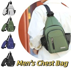 BELLERY Large Capacity Mens Chest Bag Glow Waterproof Casual Phone Pouch Casual Commuting Nylon Crossbody Bag Boys