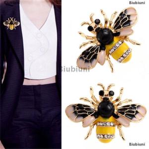 [COD] Biubiuni Phụ Nữ Tinh Tế Men Ít Ong Pha Lê Rhinestone Cổ Áo Pin Trâm Trang Sức