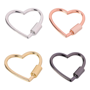 Pack of 10 Heart Shape Buckle Carabiner Hook with Screw Lock Keyrings Clip for Bag Handbag Strap Key Accessories