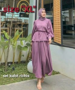 SET KULOT RICHIS / SET WANITA TERBARU / BAJU SETELAN HARGA TERMURAH / COD / PAKAIAN WANITA MODEL BARU / PAKAIAN MUSLIM CANTIK