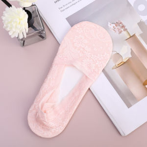 【♡Lovely girls house♡】Summer Women Girls Socks Fashion Style Lace Flower Short Sock Silicone Non-Slip Invisible Breathable Boat Ankle Socks
