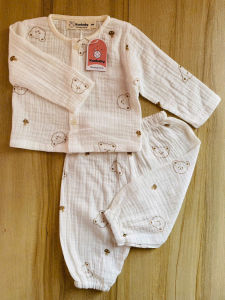 Đồ bộ dài tay cho bé trai bé gái Kunbaby chất xô muslin cao cấpđồ mặc ngủ điều hòa cho bé họa tiết dễ thương size từ 0-20kg.