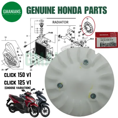 GENUINE HONDA RADIATOR FAN CLICK 12/ 150 V1 FAN COOLING COMP 19510-K59-A10/ 19510-K60-B00 for motorcycle egnine