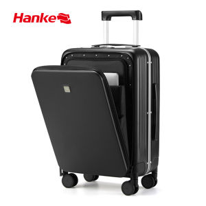 HANKE 22/24 Inch Front Opening Travel Luggage Women Small Suitcase 18/20 Inch Cabin Size Hand Carry Aluminum Frame Trolley Case H9831S