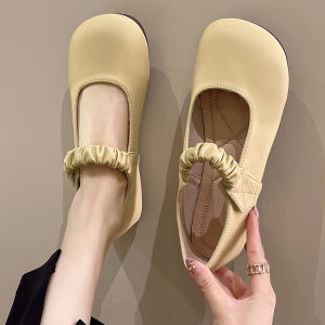 Fashione Living <จัดส่งจากกรุงเทพ!> รองเท้าแมรี่เจนส้นแบนสีแอปริคอทสีเบจสำหรับผู้หญิง ใส่และถอดง่ายในขั้นตอนเดียว นุ่มและเบาเป็นพิเศษ ไม่เมื่อยล้า สวมใส่ได้ยาวนาน กันลื่นและทนทานต่อการสึกหรอ