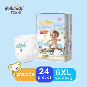 Mabaoshi กางเกงกางเกงผ้าอ้อม4XL/5XL/6XL/7XL บางพิเศษและกันการรั่วซึมสำหรับทารกอ้วนนุ่มแห้งกางเกงแบบใช้แล้วทิ้ง