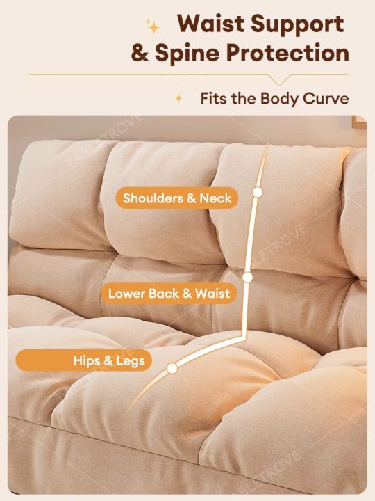 TABLETROVE Sofa Bed Simple And Modern Solid Wood Sofa Living Room ...