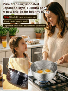 Pure Titanium 0 Coating Japanese Saucepan Multifunctional Eco-friendly Smooth Frying Pan For Home Kitchen Family Cooking