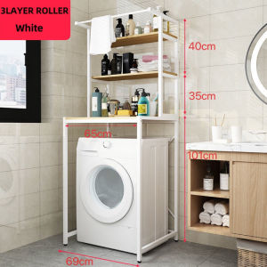 Punch-free Washing Machine Storage Rack Simple Installation Bathroom Space-saving Shelf Strong Load-Bearing Balcony