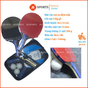 Bộ Vợt Bóng Bàn Chính Hãng (2 Vợt) BOKAI A10 Tặng Kèm 3 Bóng