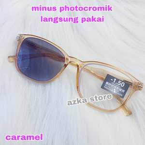 9081 PGX Kacamata minus photocromik dan antiradiasi langsung pakai kaki per free bok lap dan spray
