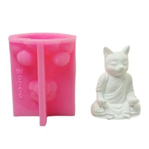 Handmade Silicone Mould Meditations Cats Molds Ornament Molds Animal Molds Casting Molds for Home Decorations