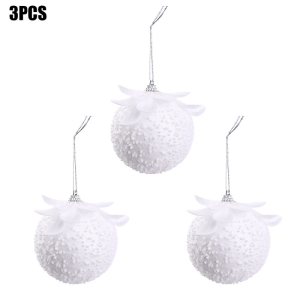 3Pcs/box Super Fairy White Christmas Ball Petal Foam Balls Christmas Tree Ornament Pendant Home Party New Year Xmas Decor