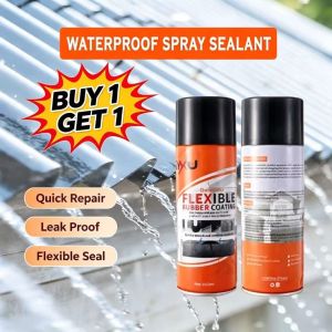 2Pcs Quick Seal Flexible Rubber Coating (450ml) Waterproof Spray Sealant Flexible Rubber Coating
