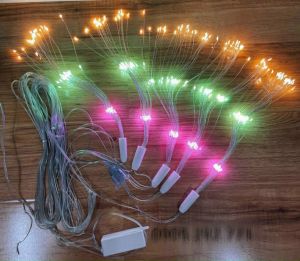 [TẶNG ĐÈN LED 5M] Bộ dây đèn led pháo hoa 3 tầng dài 5 mét 600 bóng gồm 5 chùm pháo rủ xuống 0.8 mét màu vàng/ đủ màu