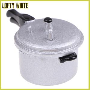Lofty White อุปกรณ์ทำอาหารแบบใช้แรงดันอุปกรณ์ครัวบ้านตุ๊กตาขนาดเล็ก1:12