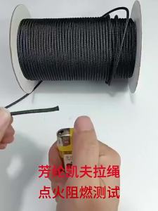 Black Kevlar aramid rope with a diameter of 0.5-4mm woven rope tent rope sea fishing hook rope heat-resistant and heat-resistant electric welding (5M)