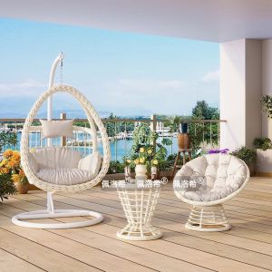 Outdoor Hanging Basket Rattan Chair Indoor Balcony Home Swing Rocking Chair Double Outdoor Courtyard Hammock Hanging Chair Lazy Hammock