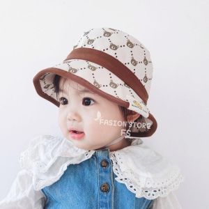 Topi bucket anak motif bear beruang lucu bucket anak bear pakai tali topi anak perempuan lucu