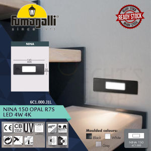 FUMAGALLI NINA 150 BLACK/WHITE/GREY OPAL R7S LED 4W 4K WALL LIGHT