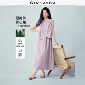 Giordano Beau Monde Women GIORDANO Women Dress Lyocell Free Shipping 13466299