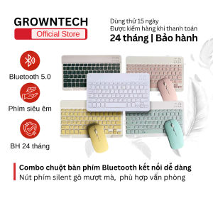 Combo phím chuột bluetooth Growntech không dây thiết kế mỏng nhẹ cho học tập làm việc di động