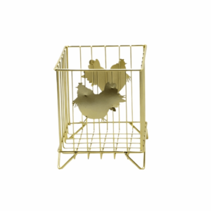 MMLUCK Rustic Egg Gathering Basket Openwork Sturdy Candy Storage Basket Multipurpose Iron Hen Pattern Storage Basket Refrigerator Storage