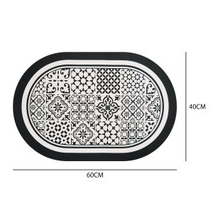 พรมเช็คเท้าสไตล์เรโทร พรมปูพื้นห้องน้ำรูปตัว U กันลื่นดูดซับน้ำได้ดี แผ่นดูดซับโคลนไดอะตอม