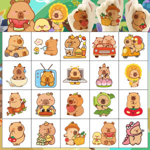 Set 20 Hình Xăm Tạm Thời Capybara Kuromi Hello Kitty Sprunki Labubu Minecraft Đồ Chơi Cho Bé