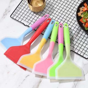 [Same Day Ship] Silicone Spatula Wide Mouth Non-stick Scraper Steak Beef Egg Cooking Spatula Pancake Baking Tools Kitchen Cooking Shovel