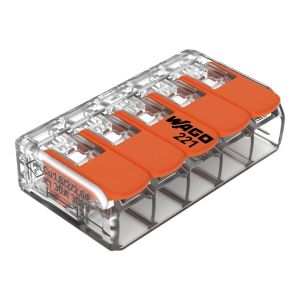 WAGO 221-615 Lever Wire Connector | Compact Terminal Block | 0.5 to 6 mm² 20–10 AWG