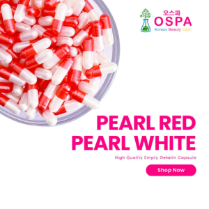 1000pcs Size 0 Pearl Red/ Pearl White 2 OSPA High Quality Empty Gelatin Capsule