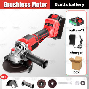 REAIM Angle Grinder Brushless Cordless Angle Grinder Cutting Polishing Sanding Tool Set Portable Wireless Rechargeable cut off machine With Rechargeable Lithium Battery
