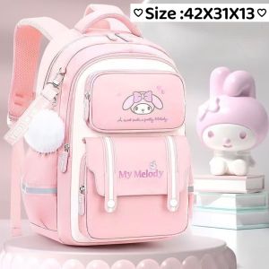 (SG Seller) Sanrio Kuromi Melody Primary School Bag Kids Girls School Student Backpack Large Capacity Multi-Pocket Bag