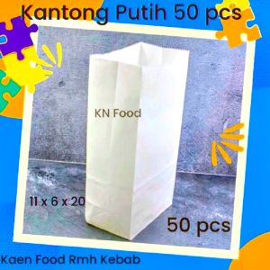 Kantong Putih Polos - Pepper Bag Polos 50 Pcs
