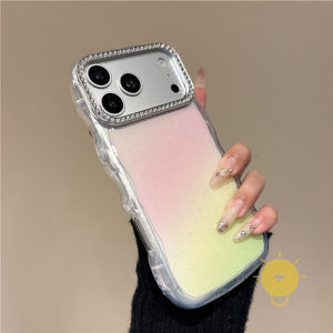 For iPhone 17 Pro Max Case TPU Water Ripple Rainbow Phone Case For 16 15 14 13 Cover Aesthetic Korean Cute