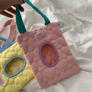 Baby Wipes Dispenser Convenient Extraction Baby Stroller Hanging Tissue Boxes Cute Cotton Love Wet Tissue Box Cover Portable Colorful Paper Storage Bag Cloth Large Capacity Tissue Organize Pouch Sleeve