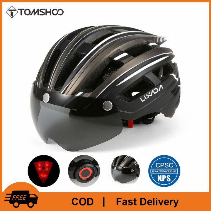 TOMSHOO Lixada Mountain Bike Helmet Motorcycling Helmet with Back