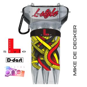 L STYLE KRYSTAL ONE Dart Case - Mike De Decker Clear White Players Design DARTS CASE (bekas dart)