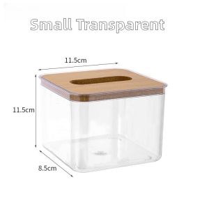 OPE Wooden Covered Plastic Tissue Box Tissue Holder Kitchen Bathroom Office Home Storage Organizer