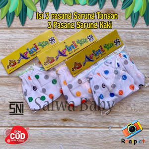Salwa Baby 3 Pasang Sarung Tangan / 3 Pasang Kaos Kaki Bayi Baru Lahir SNI