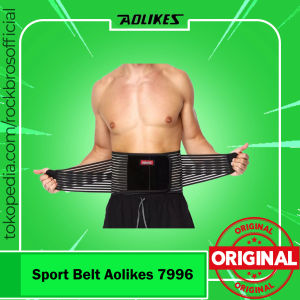 Sabuk Olahraga Aolikes 7996 Korset Gym Fitness Alat Bantu Angkat Berat Weightlifting Dukungan Pelindung Pinggang Support Belt Weight Lifting