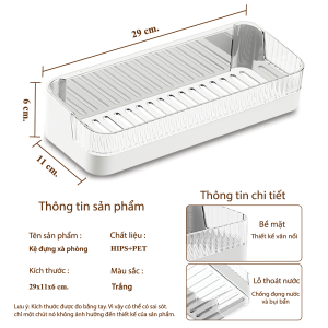 khay đựng xà phònghộp đựng xà phòngKệ treo tường Kệ phòng tắmGiá đựng xà phòng Kệ nhà tắm chống nướckệ kính treo tường Không cần phải gắn trên tường