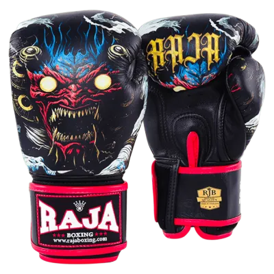 นวมมวยไทยลาย นวมลายแฟนซี นวมชกมวย สกรีนพิเศษ สวยๆ ลายวูคอง RAJA BOXING Fancy Gloves Muay Thai