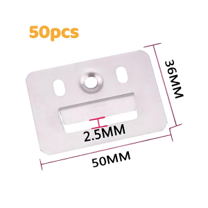 Toolshub 100Pcs Galvanized Steel Metal Clips for WPC Fluted Wall Ceiling Panel Cladding Installation
