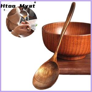 tantuoye ช้อนช้อนซุปไม้ Eco Friendly Tableware ธรรมชาติเอลลิโอไม้ทัพพี
