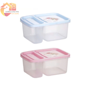 Hộp Đựng Thực Phẩm 2 Ngăn Việt Nhật Hộp Nhựa Đựng Đồ Ăn Có Nắp Đậy Kín Tiện Dụng