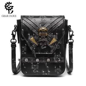 Cross-border womens bags 2024 New womens bag in European and American punk industrial retro style womens single shoulder crossbody bag with contrasting colors