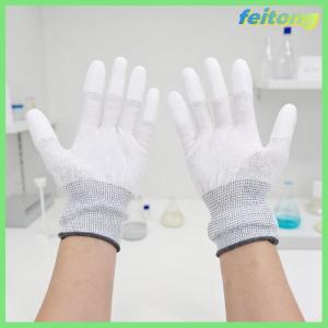 【feitong】🚕🚕【HOT SALE】 12 Pairs Car Vinyl Wrap Gloves Polyester PU Coated Fingertip Anti-Static Gloves Dust-Free Window Tint Working Gloves